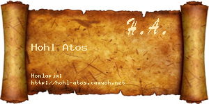 Hohl Atos névjegykártya